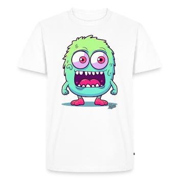Monstre mignon et drôle - T-shirt Premium bio Homme - blanc - Devant - Nico (187cm)