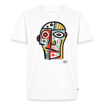 Abstract Cubism: The Head and the Face - Men's Premium Organic T-Shirt - white - Front - Nico (187cm)