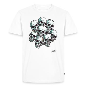 Un tas de crâne rieur crâne - T-shirt Premium bio Homme - blanc - Devant - Nico (187cm)