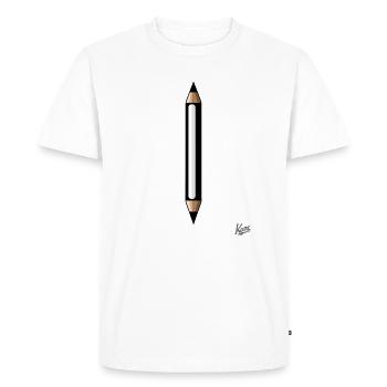 Crayon : Deux, c’est mieux ! - T-shirt Premium bio Homme - blanc - Devant - Nico (187cm)