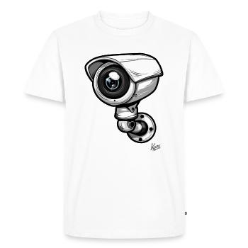 Caméra de sécurité de dessin animé : Caméras toujours visibles - T-shirt Premium bio Homme - blanc - Devant - Nico (187cm)