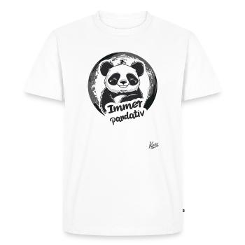 Funny Positive Panda: Always Stay Pandative - Men's Premium Organic T-Shirt - white - Front - Nico (187cm)