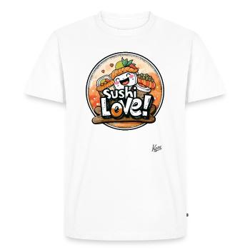 Sushi Love: Roll up in style! - Men's Premium Organic T-Shirt - white - Front - Nico (187cm)