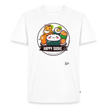 Kawaii Cute : Designs de sushis amusants et joyeux - T-shirt Premium bio Homme - blanc - Devant - Nico (187cm)