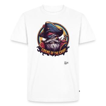 Crème de la Crème: Skull Pirate - Men's Premium Organic T-Shirt - white - Front - Nico (187cm)