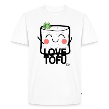 Tofu Love : Tofu Heartbreaker - T-shirt Premium bio Homme - blanc - Devant - Nico (187cm)
