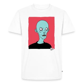 Dessin animé contemporain Zombie Nosferatu - T-shirt Premium bio Homme - blanc - Devant - Nico (187cm)