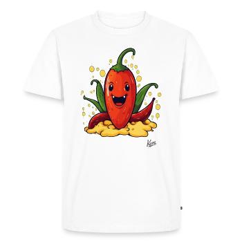 7032 Funny Happy Paprika Pepperoni Chili - T-shirt Premium bio Homme - blanc - Devant - Nico (187cm)