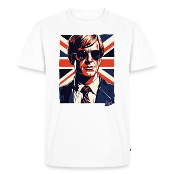 British Flag Type Chad Geezer Great Britain - Men's Premium Organic T-Shirt - white - Front - Nico (187cm)