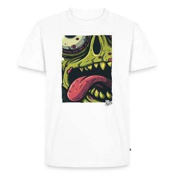 Zoom sur ce visage de zombie : effrayant et élégant ! - T-shirt Premium bio Homme - blanc - Devant - Nico (187cm)