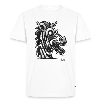 Fatigué malade drôle drôle zombie zèbre - T-shirt Premium bio Homme - blanc - Devant - Nico (187cm)