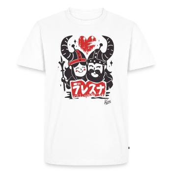 Barbare Viking Amour - T-shirt Premium bio Homme - blanc - Devant - Nico (187cm)