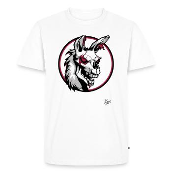 Passive Aggressive Horror Zombie Llama - Men's Premium Organic T-Shirt - white - Front - Nico (187cm)