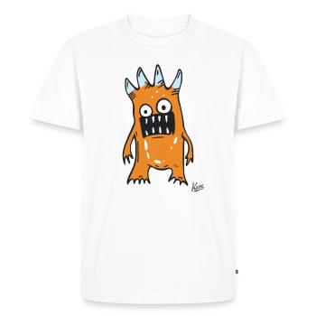 Orange drôle stupide monstre - T-shirt Premium bio Homme - blanc - Devant - Nico (187cm)