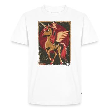 Cute Unicorn: Wings, Glitter and Magic - Men's Premium Organic T-Shirt - white - Front - Nico (187cm)