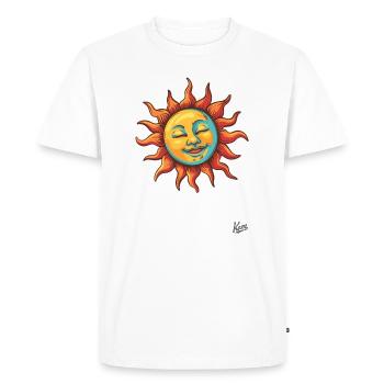 Soleil rétro joyeux et détendu - T-shirt Premium bio Homme - blanc - Devant - Nico (187cm)