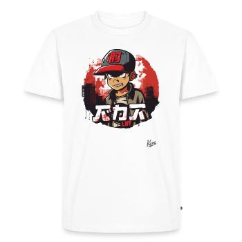 Petit garçon hip-hop urbain en colère - T-shirt Premium bio Homme - blanc - Devant - Nico (187cm)