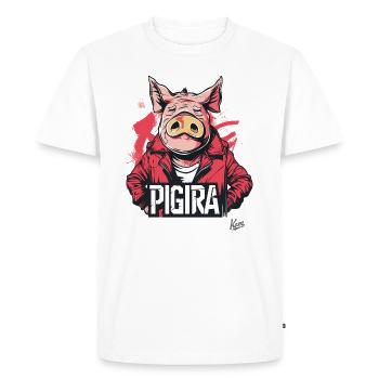A-Kira: 90s Anime Movie Parody – Pig the Pigira - Men's Premium Organic T-Shirt - white - Front - Nico (187cm)