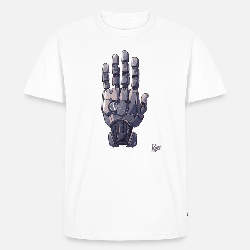 Roboter- oder Cyborg-Hand - Männer Premium Bio T-Shirt - Weiß