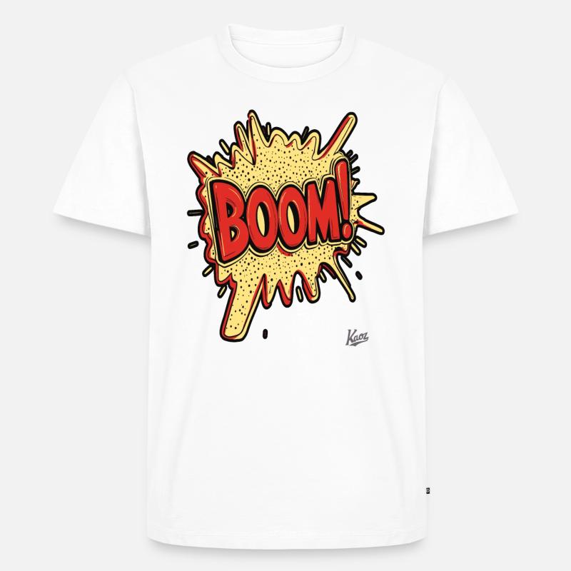 Boom – Cartoon Comic Explosion - Männer Premium Bio T-Shirt - Weiß