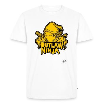 Ninja hors-la-loi jaune - T-shirt Premium bio Homme - blanc - Devant - Nico (187cm)