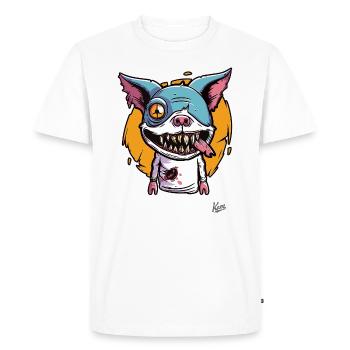 Le monstre vraiment laid animal de compagnie : le chat - T-shirt Premium bio Homme - blanc - Devant - Nico (187cm)