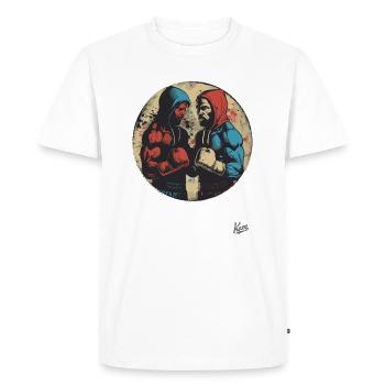 Compétition de boxeur poids lourd vintage - T-shirt Premium bio Homme - blanc - Devant - Nico (187cm)