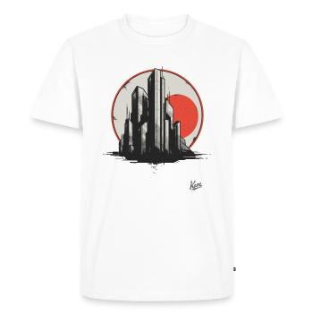 Brutal architecture of the future and science - Men's Premium Organic T-Shirt - white - Front - Nico (187cm)