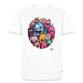 Bande folle de monstres drôles - T-shirt Premium bio Homme - blanc - Devant - Nico (187cm)