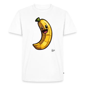 Drôle de banane pixel - T-shirt Premium bio Homme - blanc - Devant - Nico (187cm)
