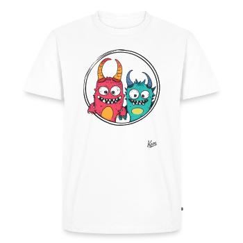 Drôles d’amis monstres - T-shirt Premium bio Homme - blanc - Devant - Nico (187cm)