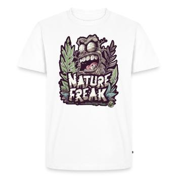 Design sauvage « Nature Freak » pour les amoureux de la nature - T-shirt Premium bio Homme - blanc - Devant - Nico (187cm)