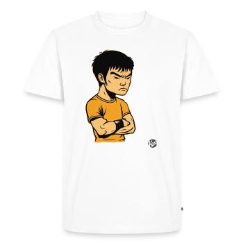 Bruce "the Offended" Kung FU Master Lee - Men's Premium Organic T-Shirt - white - Front - Nico (187cm)