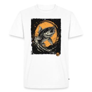 For anglers while fishing, a fish - Men's Premium Organic T-Shirt - white - Front - Nico (187cm)