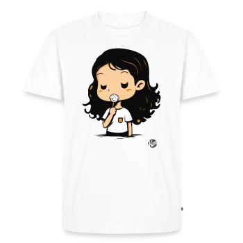 Jolie fille de dessin animé avec des bonbons - T-shirt Premium bio Homme - blanc - Devant - Nico (187cm)