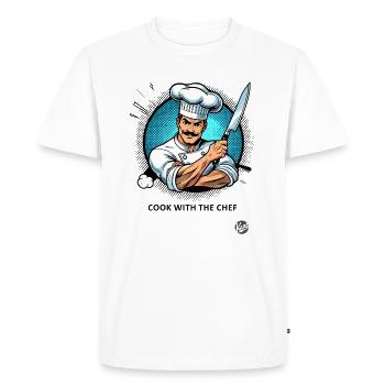 Cuisiner avec le chef-chef - T-shirt Premium bio Homme - blanc - Devant - Nico (187cm)