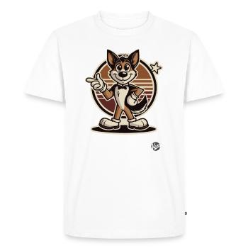 Retro Cartoon Hund – Lustiges Hunde-Design - Men's Premium Organic T-Shirt - white - Front - Nico (187cm)