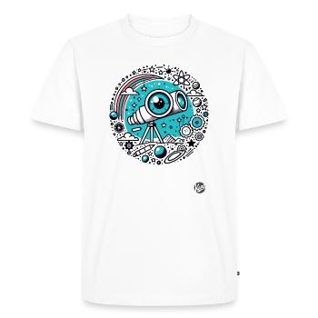 Astronomy Design "Eye of Astronomy" Telescope - Men's Premium Organic T-Shirt - white - Front - Nico (187cm)