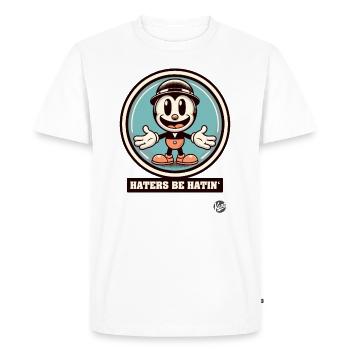 Dessin animé rétro vintage - Les détracteurs détestent - T-shirt Premium bio Homme - blanc - Devant - Nico (187cm)
