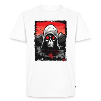 Crâne Faucheuse - T-shirt Premium bio Homme - blanc - Devant - Nico (187cm)