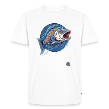 Le poisson monstre effrayant - T-shirt Premium bio Homme - blanc - Devant - Nico (187cm)
