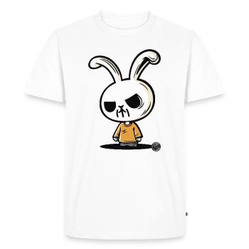 Le mauvais lapin simple - T-shirt Premium bio Homme - blanc - Devant - Nico (187cm)