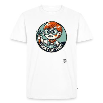 Bambin avec de la carotte, je ne mange pas ça - T-shirt Premium bio Homme - blanc - Devant - Nico (187cm)