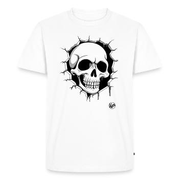 Crâne perçant le mur - T-shirt Premium bio Homme - blanc - Devant - Nico (187cm)