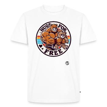 Bodybuilder Bear Little Bear Hugs Free - Men's Premium Organic T-Shirt - white - Front - Nico (187cm)