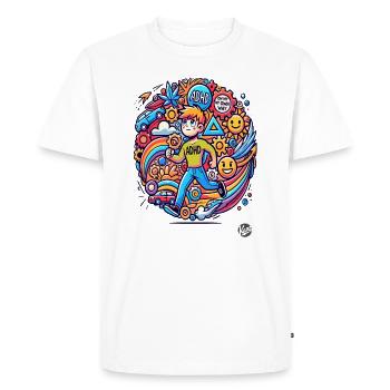 Sur mon propre chemin avec le TDAH - T-shirt Premium bio Homme - blanc - Devant - Nico (187cm)