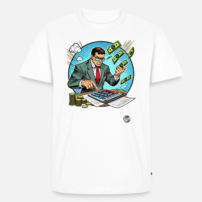 Superheld Buchhalter - Männer Premium Bio T-Shirt - Weiß