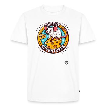 Cheese Adventure of a Mouse - Men's Premium Organic T-Shirt - white - Front - Nico (187cm)