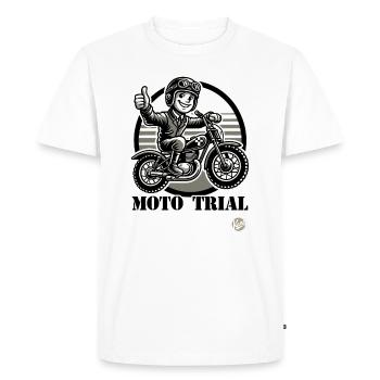 Old School Retro Motocross Moto Trial - Men's Premium Organic T-Shirt - white - Front - Nico (187cm)