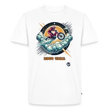 Essai de moto dans le ciel - T-shirt Premium bio Homme - blanc - Devant - Nico (187cm)